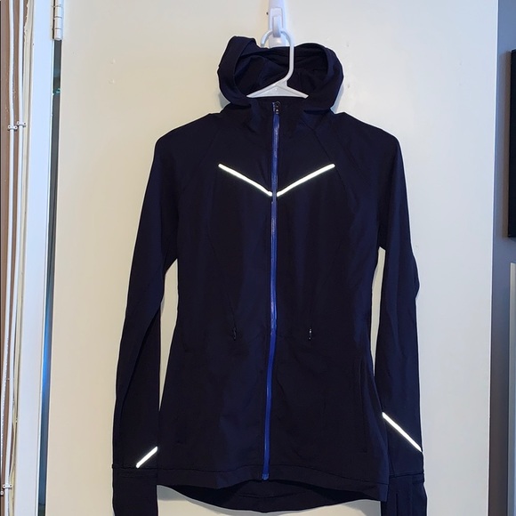 lululemon athletica Tops - Navyblue Lululemon zipup jacket w/ hood-worn once!
